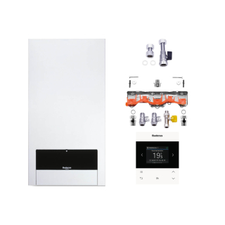 Buderus Logaplus-Paket W6 Gas-Heizwert-Kombitherme U154-20K, Erdgas E/H, 20 kW, RC200, inkl. Zubehör