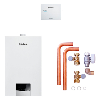 Vaillant Paket 1.667/2 ecoTEC plus VC 10CS/1-5, VRC 710, Anschlusszubehör