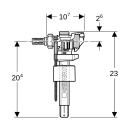 GEBERIT Typ 383 Füllventil, Wasseranschluss seitlich 3/8", Nippel aus Messing, für UP-SPK